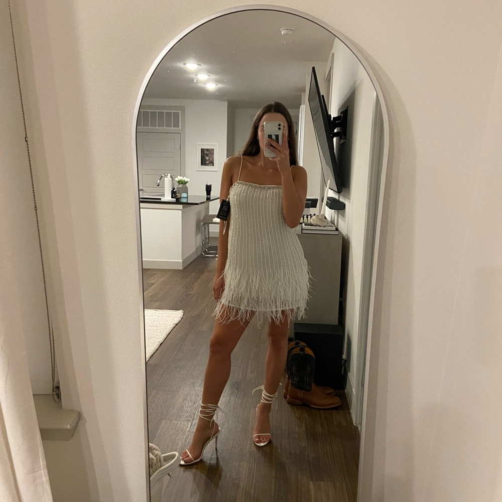 Size small worn once retrofete rubina sequin feather dress